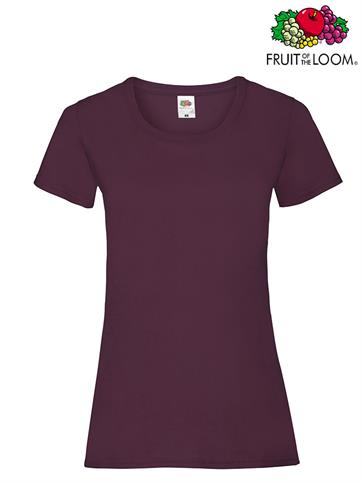 T-SHIRT VALUEWEIGHT GIROCOLLO DONNA M/C BORDEAUX