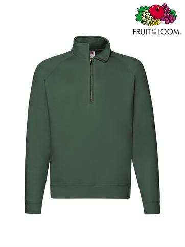 FELPA MEZZA ZIP PREMIUM UOMO 62032 VERDE BOTTIGLIA