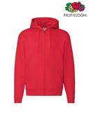 FELPA PREMIUM CAPPUCCIO E ZIP UOMO 62034 ROSSO