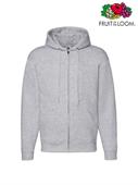 FELPA PREMIUM CAPPUCCIO E ZIP UOMO 62034 GRIGIO MELANGE