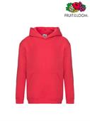 FELPA PREMIUM BAMBINO CON CAPPUCCIO 62037 ROSSO