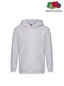 FELPA PREMIUM BAMBINO CON CAPPUCCIO GRIGIO MELANGE