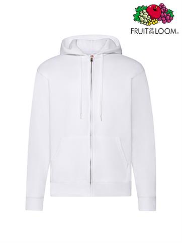 FELPA UOMO CLASSIC ZIP E CAPPUCCIO BIANCO