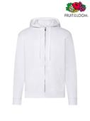 FELPA UOMO CLASSIC ZIP E CAPPUCCIO BIANCO