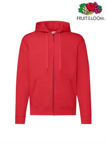 FELPA UOMO CLASSIC ZIP E CAPPUCCIO ROSSO