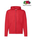 FELPA UOMO CLASSIC ZIP E CAPPUCCIO ROSSO