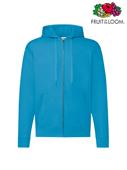 FELPA UOMO CLASSIC ZIP E CAPPUCCIO AZZURRO