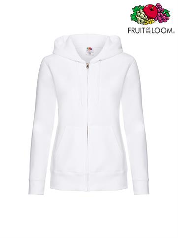 FELPA DONNA PREMIUM ZIP E CAPPUCCIO BIANCA