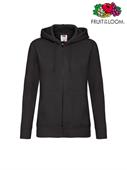 FELPA DONNA PREMIUM ZIP E CAPPUCCIO NERA