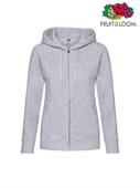 FELPA DONNA PREMIUM ZIP E CAPPUCCIO GRIGIO MELANGE