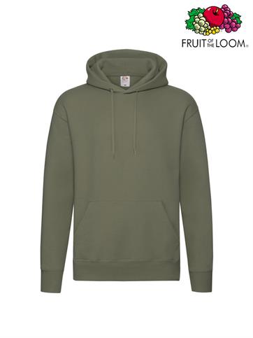 FELPA CAPPUCCIO UOMO PREMIUM VERDE OLIVA