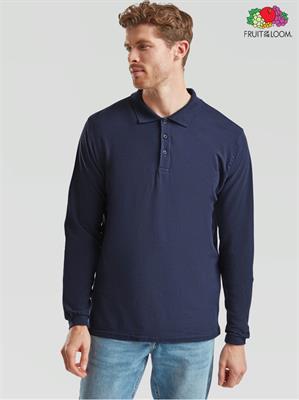 POLO PREMIUM UOMO MANICA LUNGA 100% COTONE FRUIT OF THE LOOM