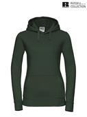 265F FELPA CAPPUCCIO VERDE BOTTIGLIA DONNA