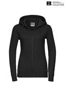 266F FELPA ZIP LUNGA/CAPPUCCIO DONNA NERO