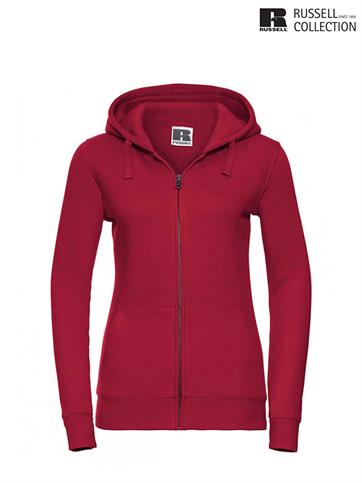 266F FELPA ZIP LUNGA/CAPPUCCIO DONNA ROSSO