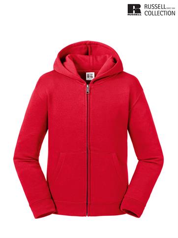 266B FELPA AUTHENTIC BAMBINO ZIP E CAPPUCCIO ROSSO