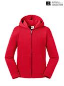 266B FELPA AUTHENTIC BAMBINO ZIP E CAPPUCCIO ROSSO