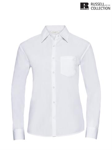 934F CAMICIA DONNA M/L POP. BIANCO