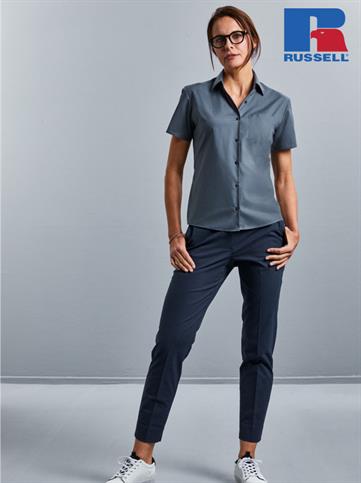 CAMICIA DONNA POPELINE MANICA CORTA