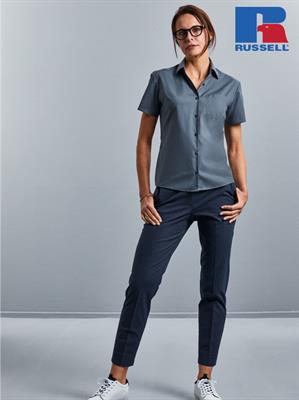 CAMICIA DONNA POPELINE MANICA CORTA