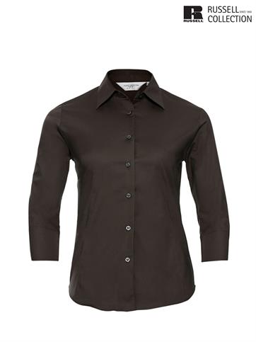 946F CAMICIA DONNA 3/4 FIT CIOCCOLATO