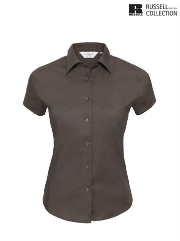 947F CAMICIA DONNA M/C FIT CIOCCOLATO