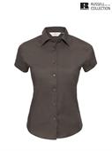 947F CAMICIA DONNA M/C FIT CIOCCOLATO