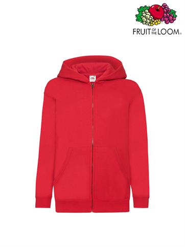FELPA BIMBO CAPPUCCIO E ZIP ROSSA