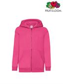 FELPA BIMBO CAPPUCCIO E ZIP FUCSIA
